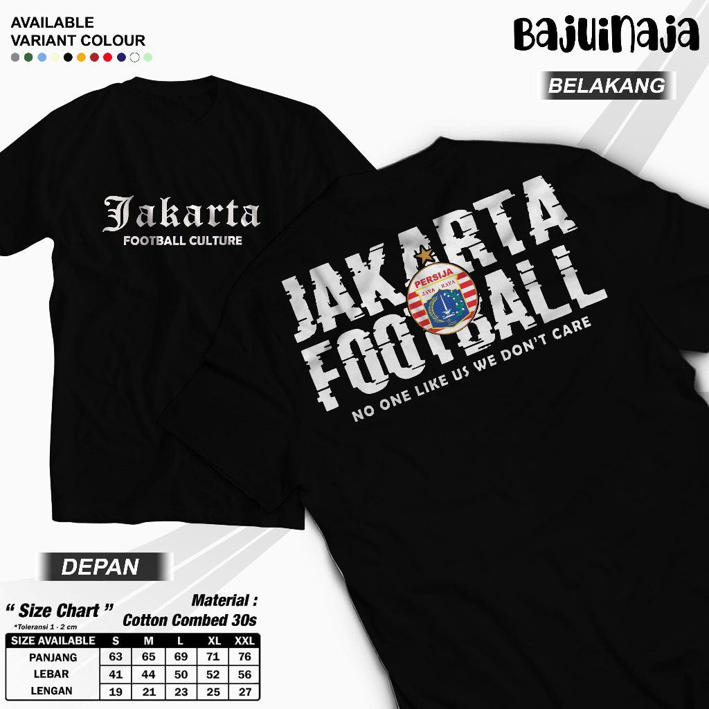 Kaos Persija Jakarta "Jakarta Football Culture" - Kaos Supporter Persija/Jack Mania/Kaos distro pers