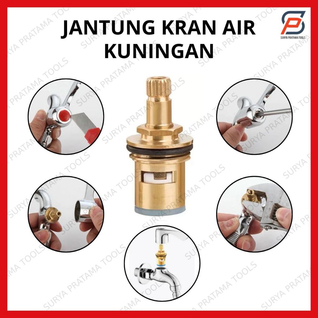 Jantung Kran Air / Jantung Kran Kuningan Valve Keran Air Sparepart Jantung Kran Ceramic Heart Faucet