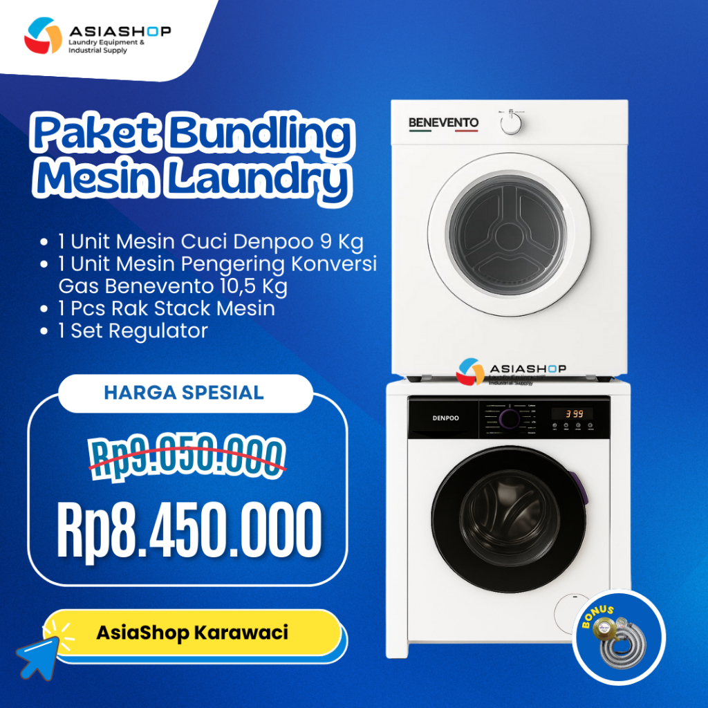 Paket Mesin Laundry Spesial Promo Murah Meriah Mesin Cuci Denpo Mesin Pengering Diamante