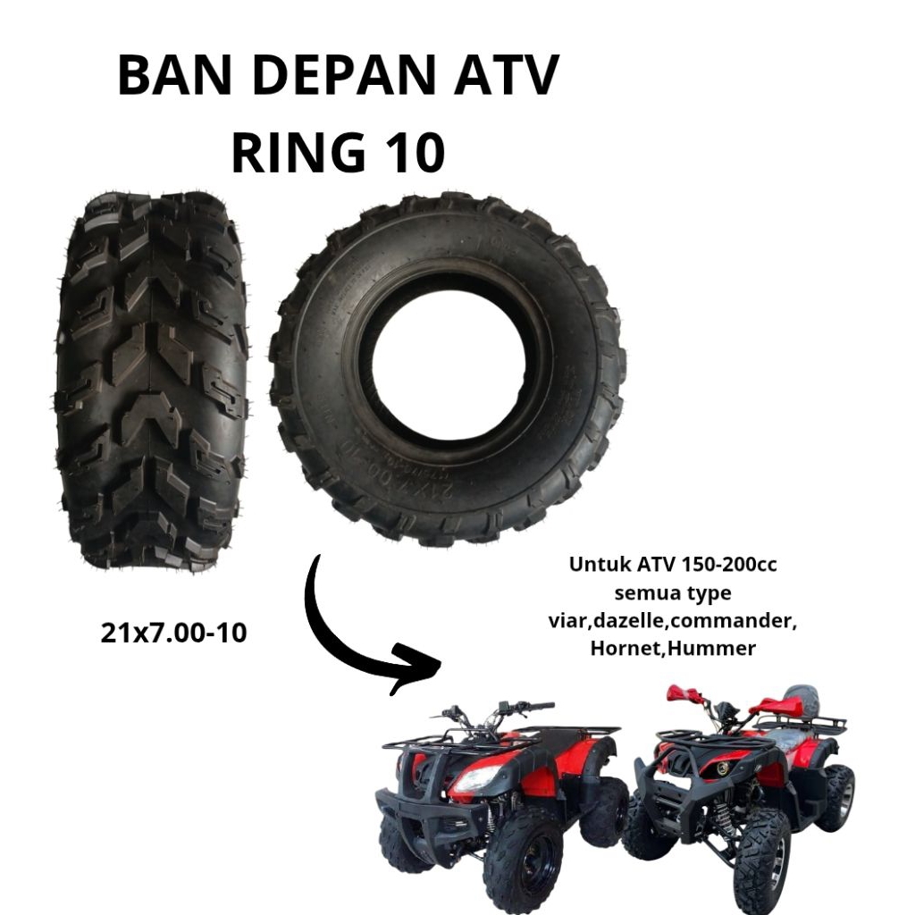 BAN DEPAN ATV 150-200cc  RING 10 UNTUK SEMUA MERK ATV VIAR-COMMANDER-HUMMER-HORNET
