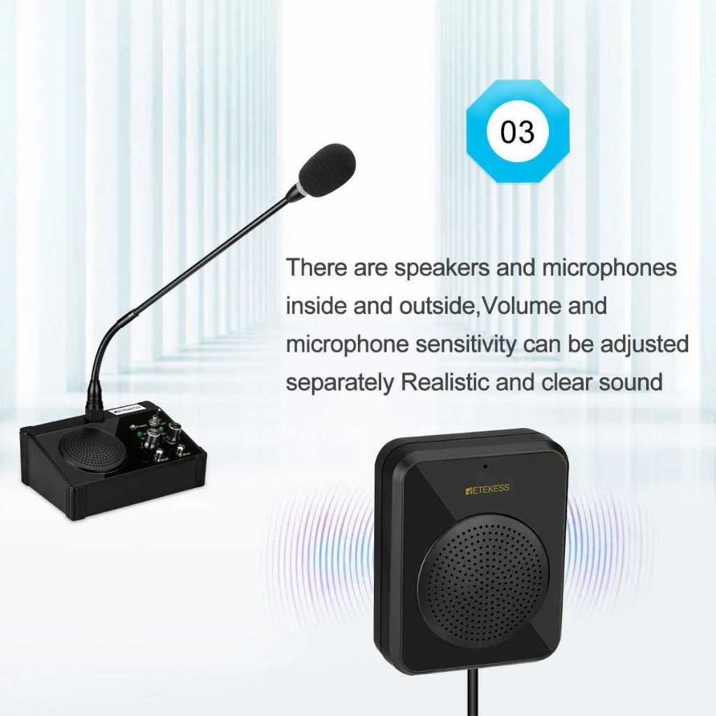 Window Speaker Intercom Dual Way Mic Loket Counter Teller 5W