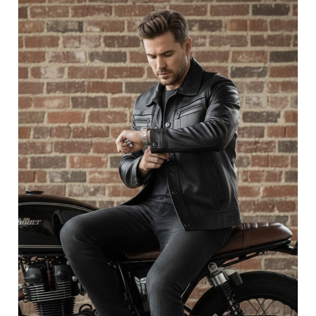 Jaket kulit kantor berkerah jaket pria kulit asli domba super