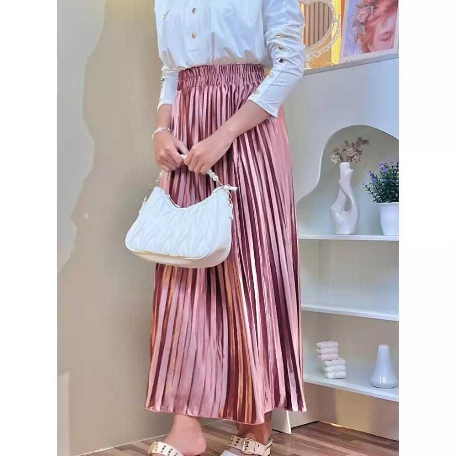 Rok Plisket Bludru / Rok Plisket Bludru Panjang