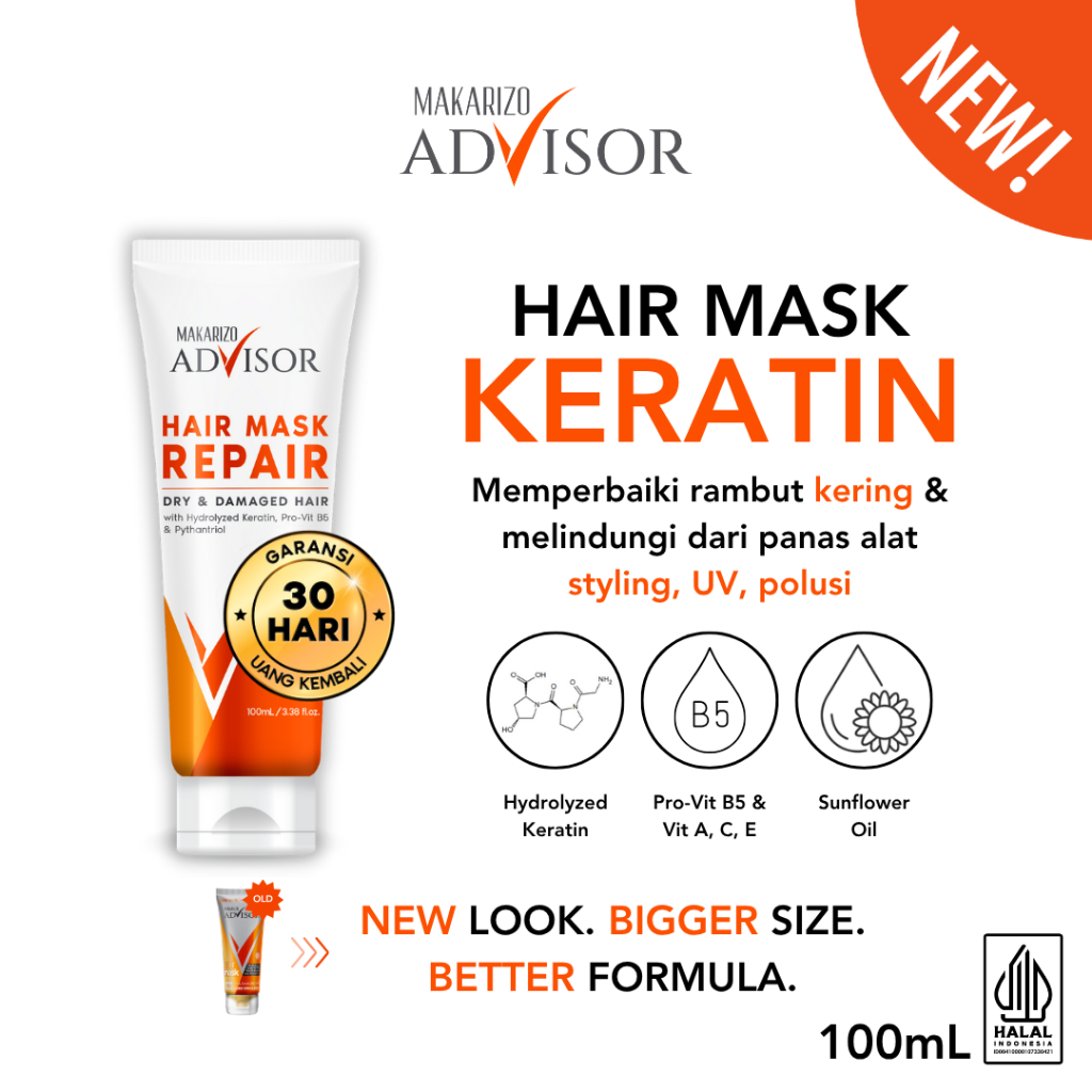 Makarizo Advisor Hair Repair Mask 45 mL & 100 mL - Masker Rambut / Hair Mask / Rambut Lembut