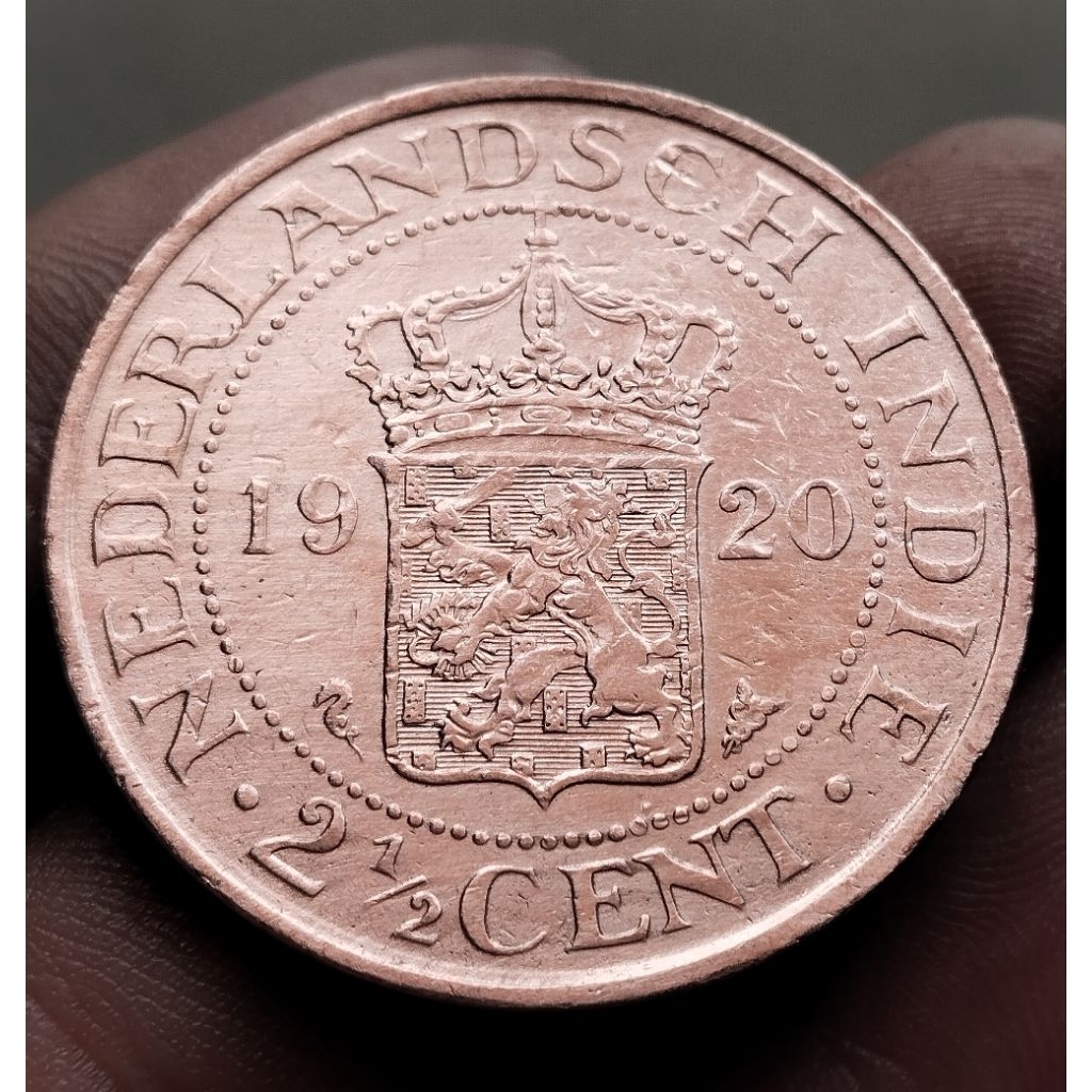 uang kuno koin BENGGOL 2,,5 cent Nederland indie thn 1920 detail bagus ASLI