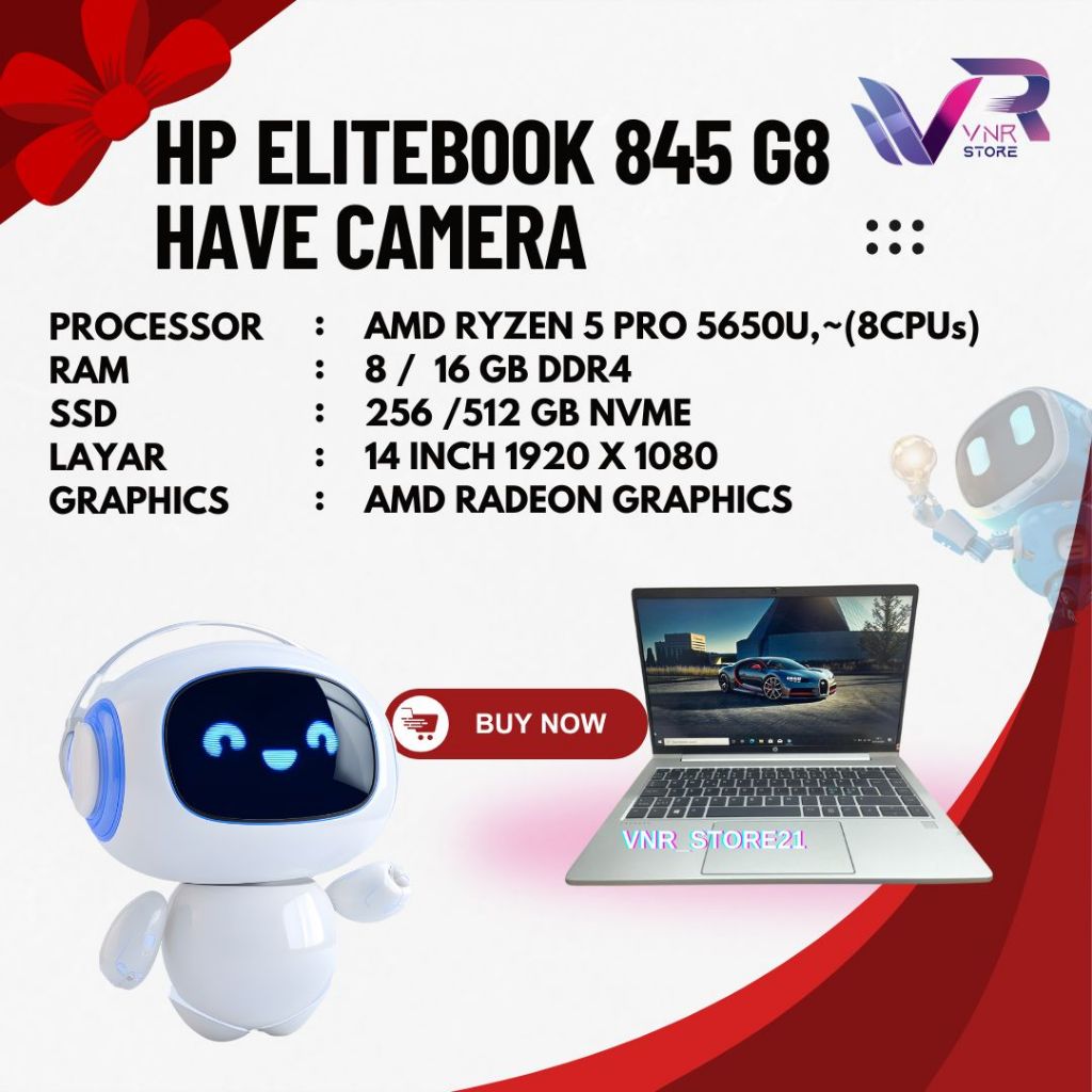 HP ELITEBOOK 845 G8 AMD RYZEN 5 PRO 5650U RAM 8 GB SSD 256 GB LAPTOP SUPER MURAH SPESIFIKASI TINGGI 