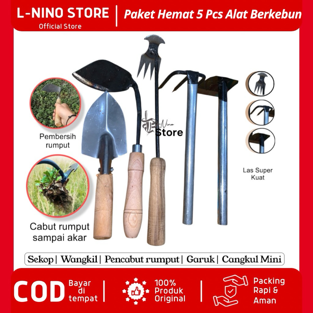 Paket Alat Berkebun Isi 5 pcs/ Perlengkapan Berkebun/Set Alat Berkebun