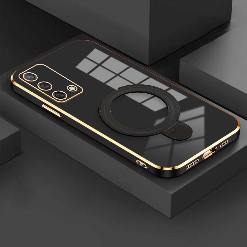Soft Case Oppo A54 A74 A95 4G Ring Magnetic Holder Wireles Plating Mewah