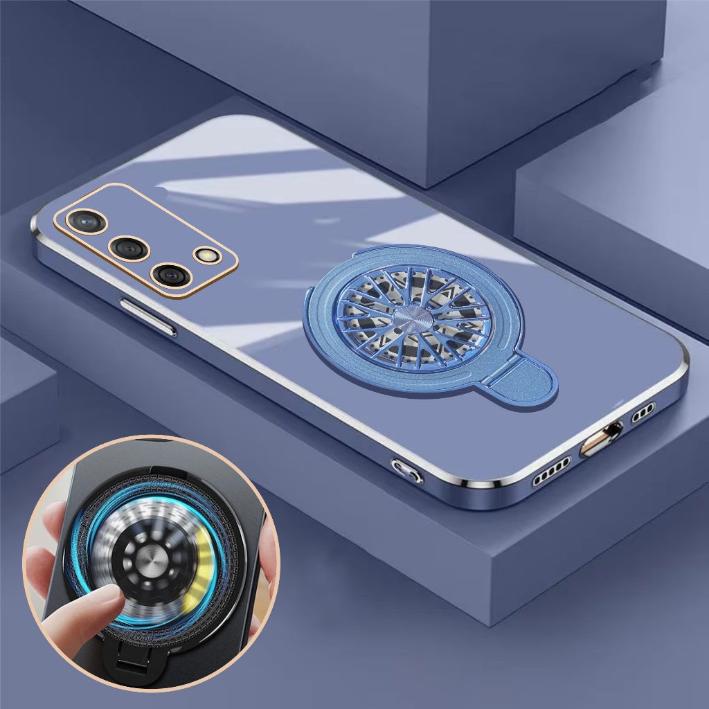 Soft Case Oppo A54 A74 A95 4G Ring Magnetic Holder Wireles Gyroscope Spinner Plating Mewah