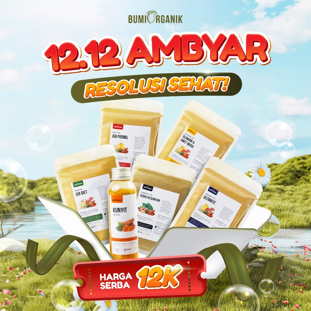 JSR BUMI ORGANIK UNTUK DIET, GLOWING, KEBAS KESEMUTAN / RIMPANG SEDUH / RAMUAN JSR / REMPAH JSR / JS