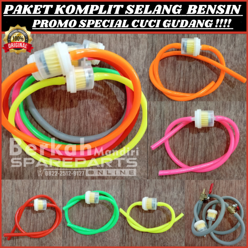 SELANG BENSIN WARNA + FILTER BENSIN MAGNETIK TRANSPARAN UNIVERSAL SEMUA MOTOR