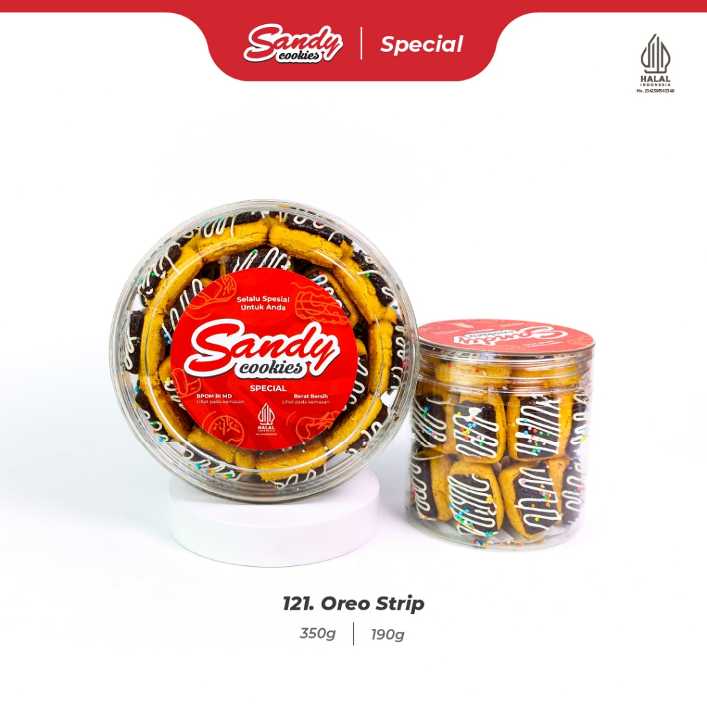 121. Oreo Strip - Kue Kering Sandy Cookies Special