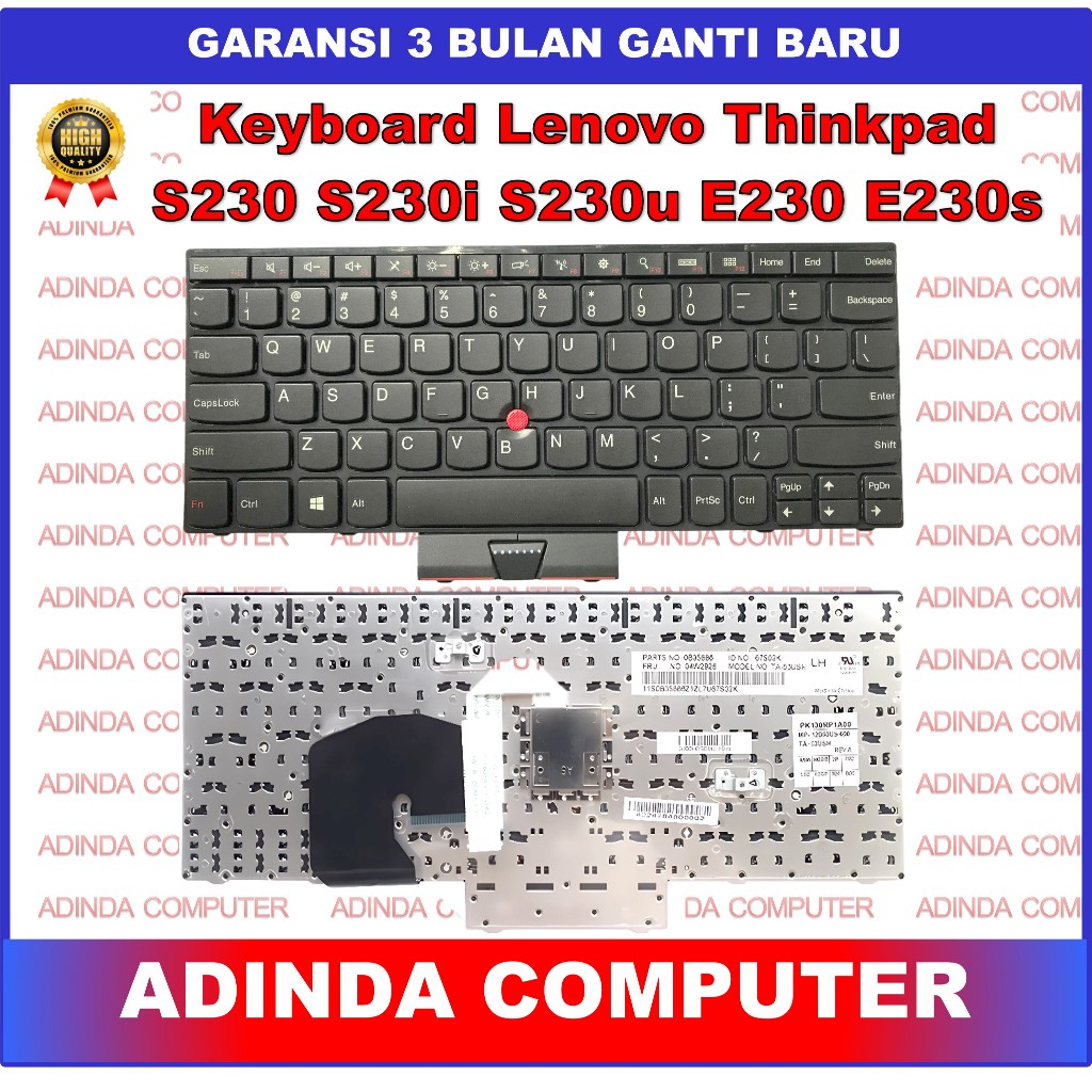 Keyboard Laptop Notebook Lenovo ThinkPad S230 S230i S230u E230 E230s