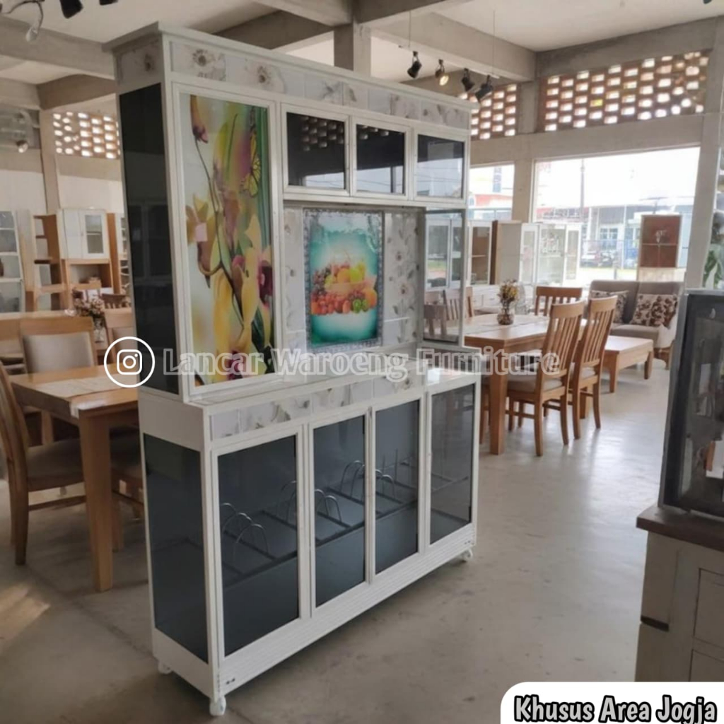 LEMARI PIRING ALUMINIUM PINTU 4 | RAK DAPUR MODERN PINTU 4 | KHUSUS JOGJA AREA