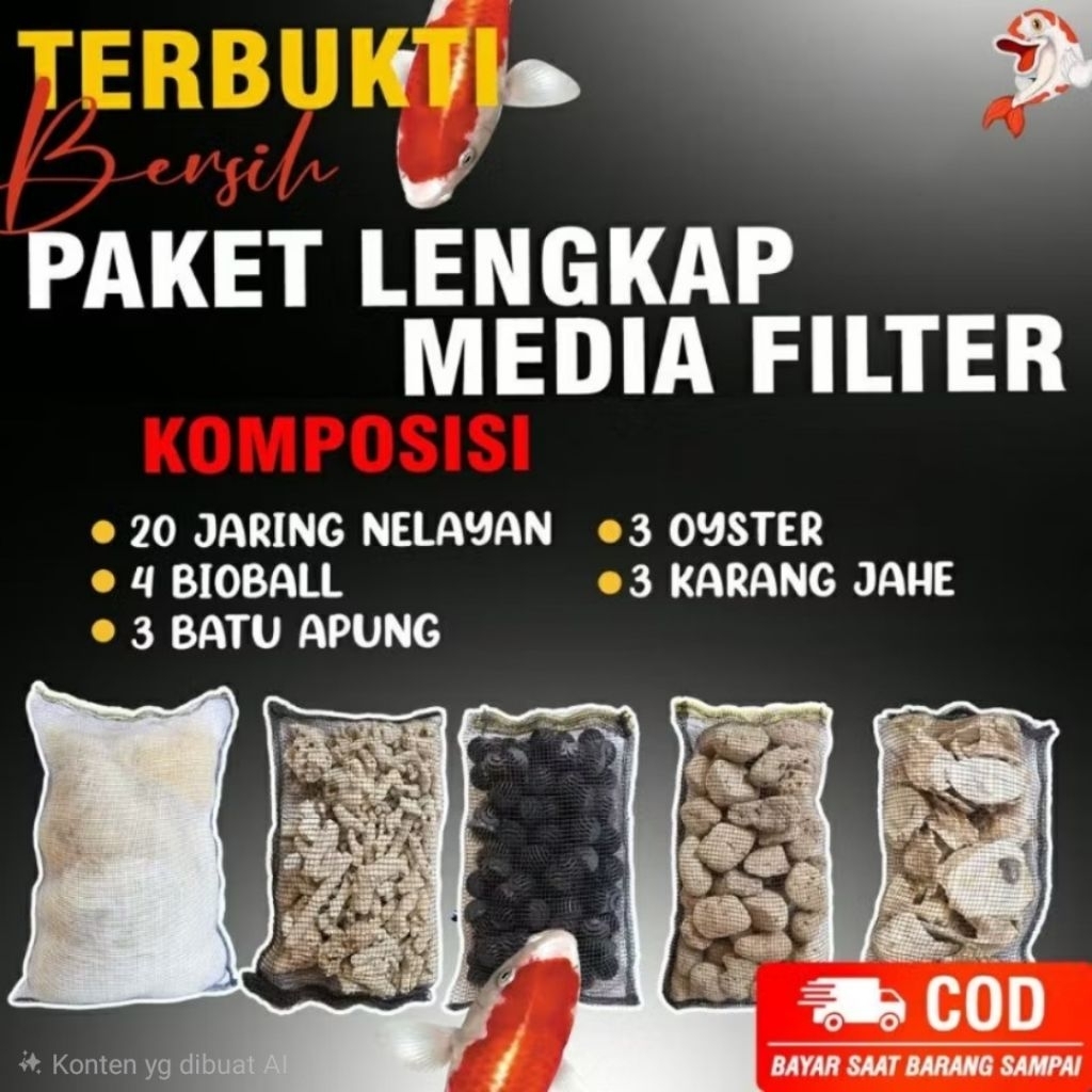 paket filter perlengkapan filter kolam ikan koi