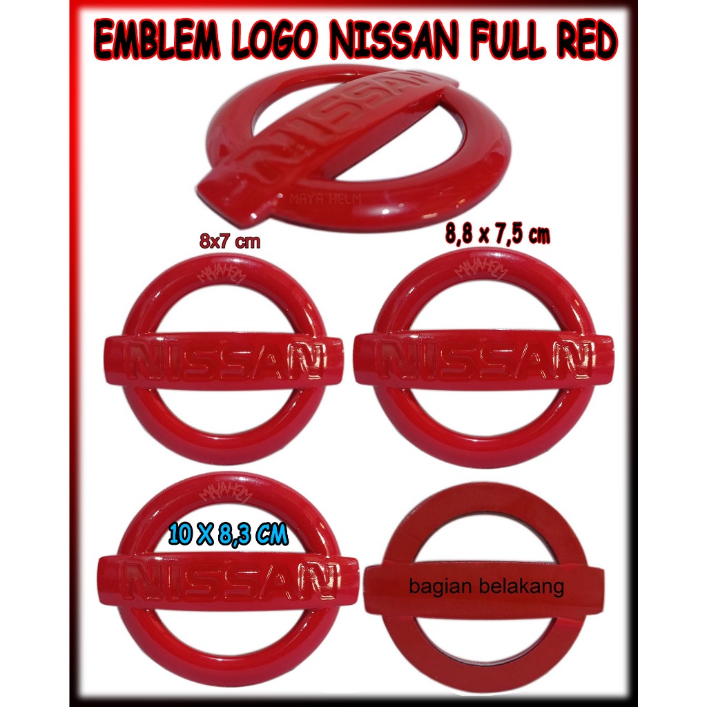 Emblem Logo Mobil Nissan Merah Best Quality Bahan Plastik