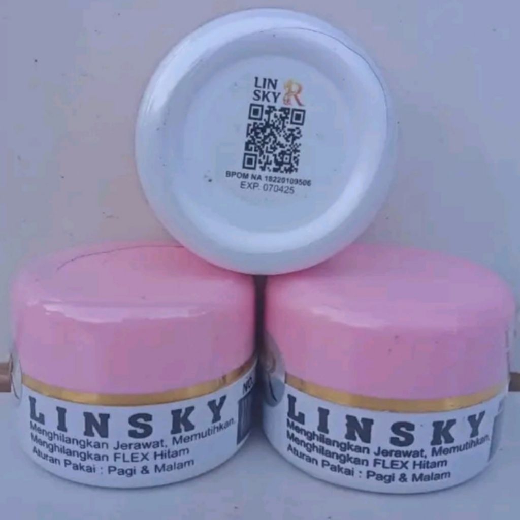 ECER cream linsky TUTUP PINK original 15gr untuk WAJAH BERJERAWAT mencerahkan kulit wajah