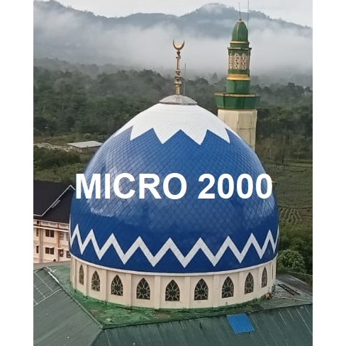 Kubah Masjid Enamel Diameter 17 Meter - Sample Panel – Rangka Galvanis, Anti Karat, Panel Tanpa Dril
