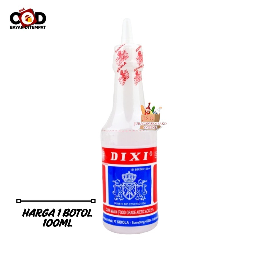 (JSO)Cuka Dixi Sidola 100ml Cuka Masak Cuka Dapur Cuka Putih White Vinegar Pelengkap Rasa Asam Segar