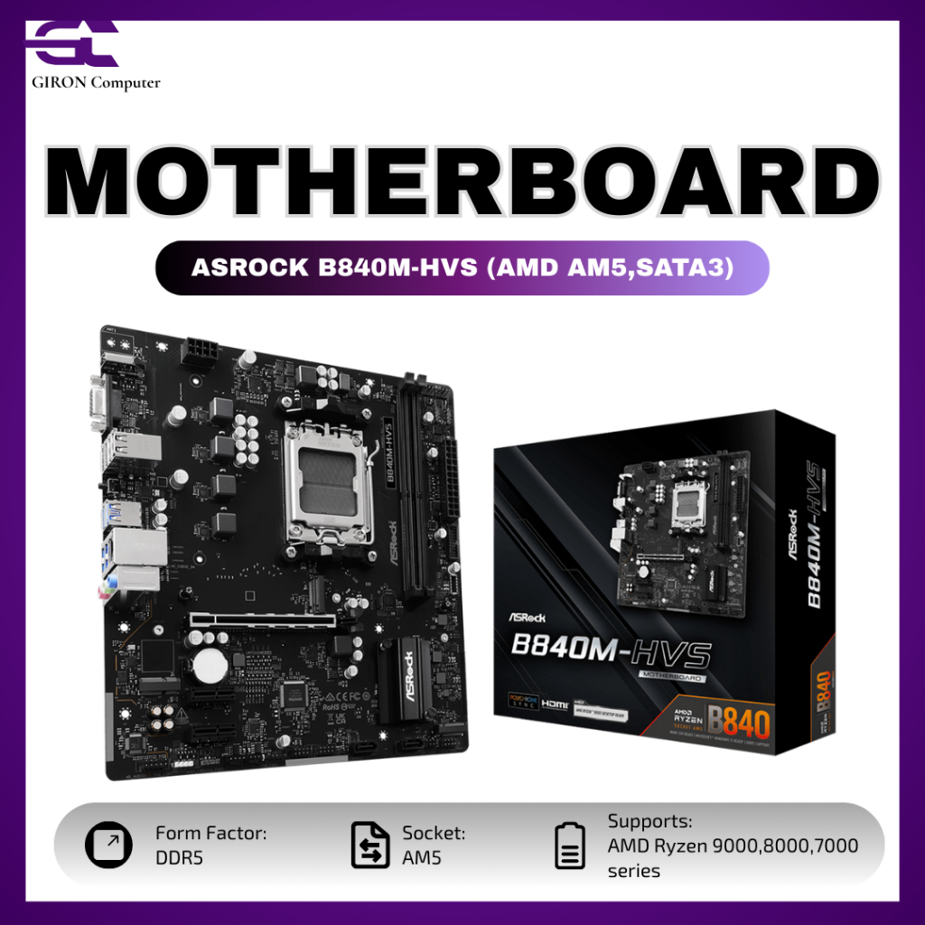 ASRock B840M-HVS (AMD,AM5, SATA3)