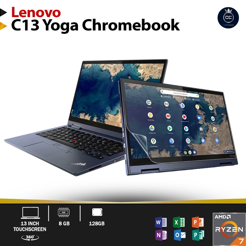 Lenovo Thinkpad C13 Yoga Touch Chromebook Ryzen 5 3500C RAM 8GB SSD 256GB Bergaransi