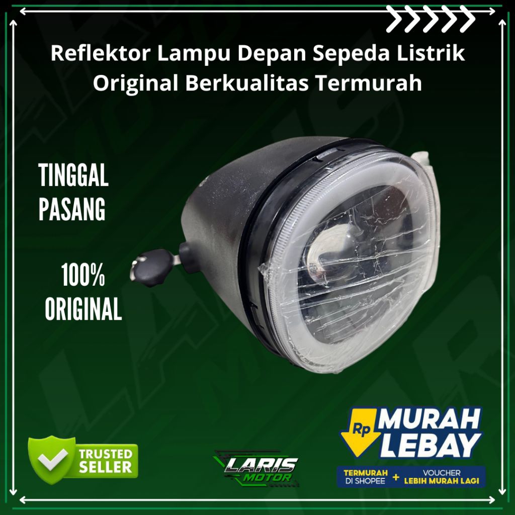 Lampu Depan Sepeda Listrik Universal 48V LED Reflektor Bulat Soket 2 Pin PnP Uwinfly Goda Exotic