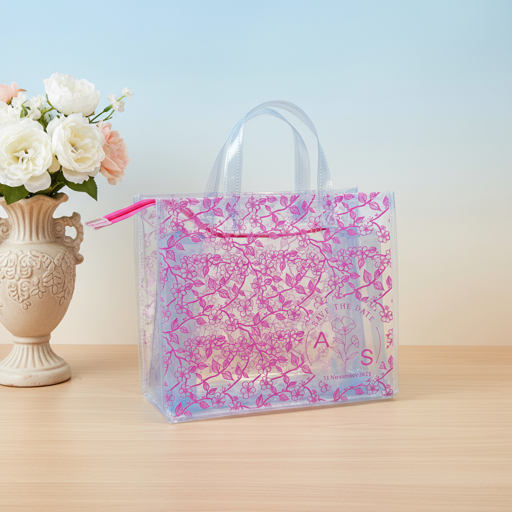 Souvenir Wedding Tas Mika Transparan Premium Free Custom Nama