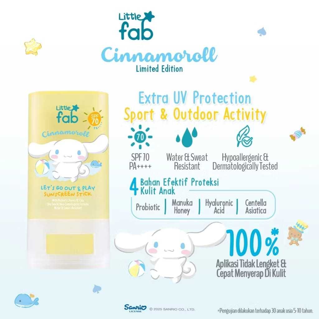 Little Fab Kids Let's Go Out & Play Sunscreen Stick SPF 70 PA++++ | Sunscreen Anak | Sun Block Anak 
