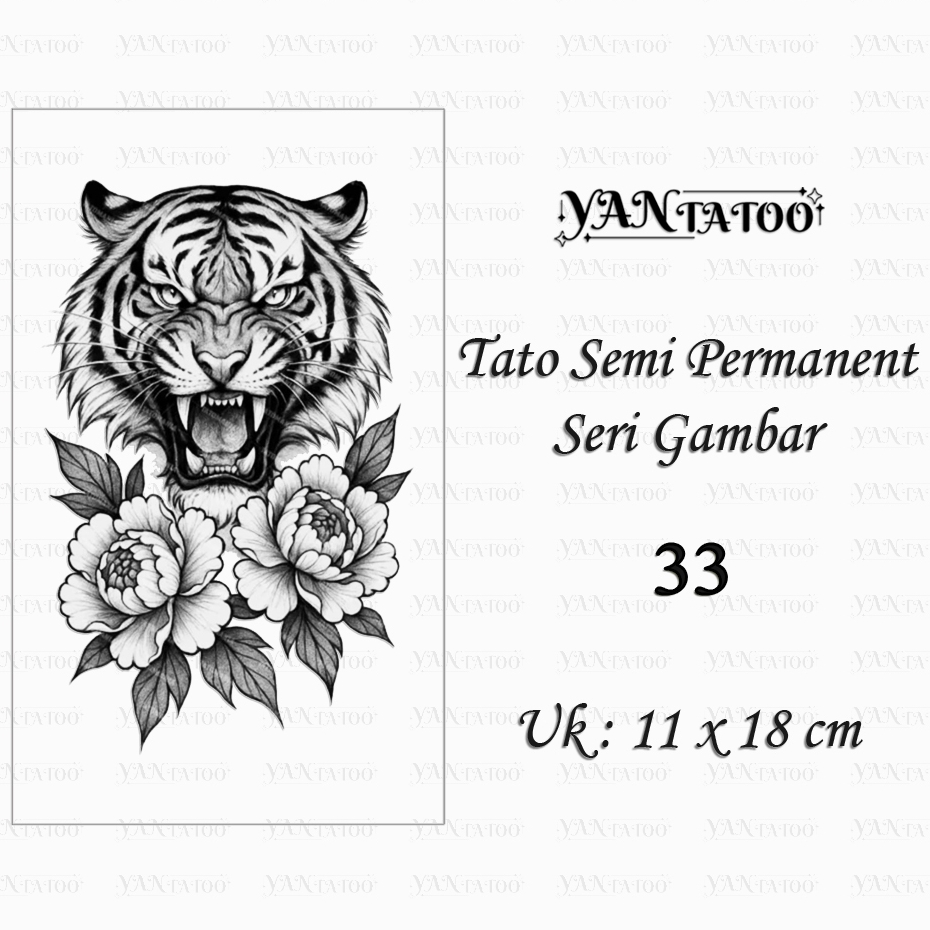 YanTatoo - Stiker Tato Semi Permanen Tahan Lama Uk 11x18cm Seri Gambar 33