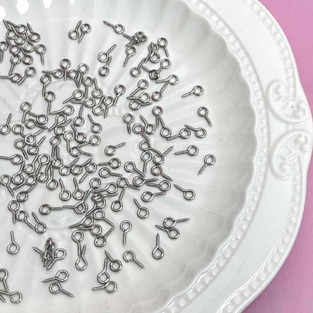 10gr Paku Ulir 10mm. Paku Gantung 5x10mm. Kaitan.Screw Eye Pin. Paku Gantungan Boneka Clay. Gantunga