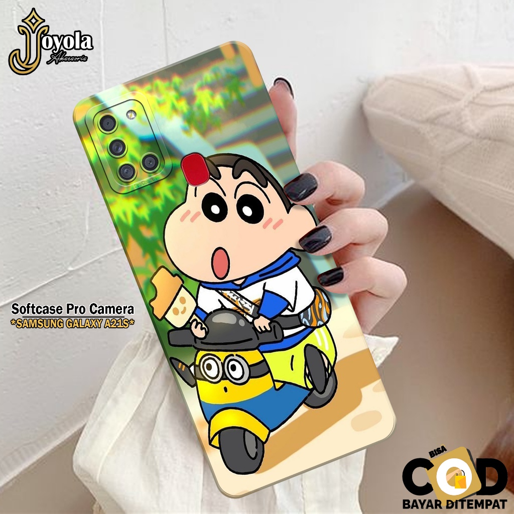 JOYOLA Case Samsung Galaxy A21S - Fashion Case Kartun - Softcase Samsung Galaxy A21S - Pro Camera - 