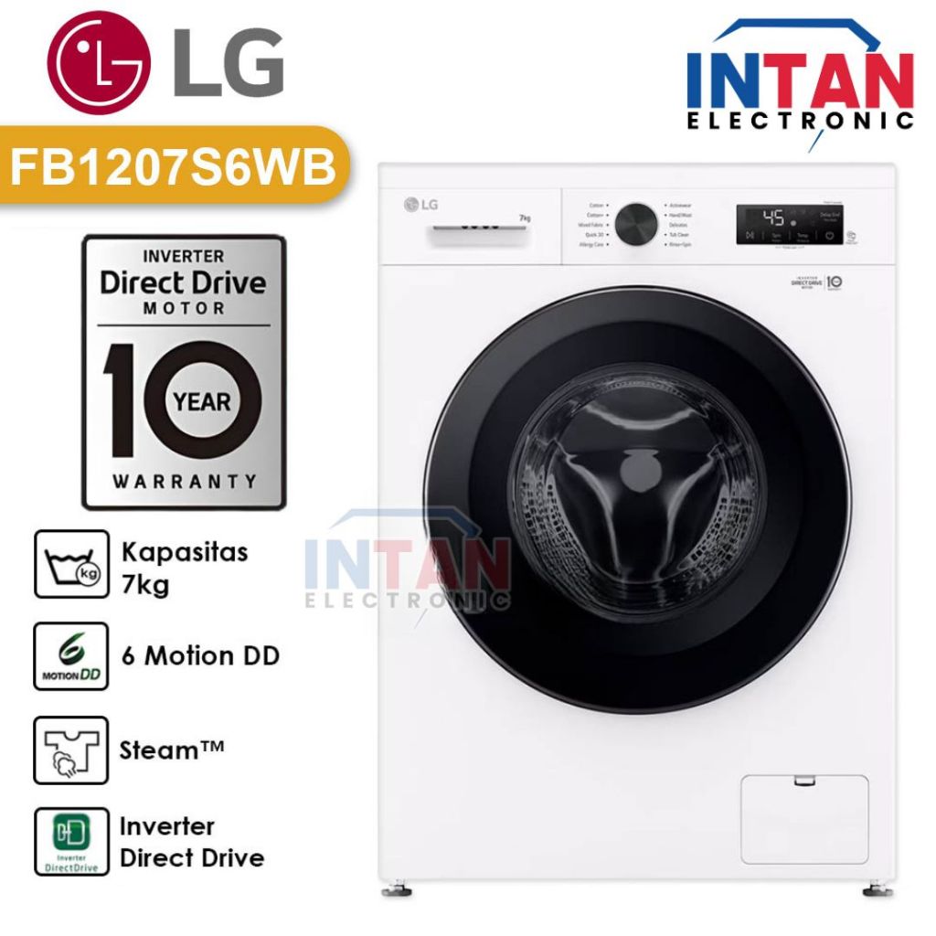 MESIN CUCI LG FRONT LOADING KAPASITAS 7KG FV1285S5WS INVERTER MEDAN