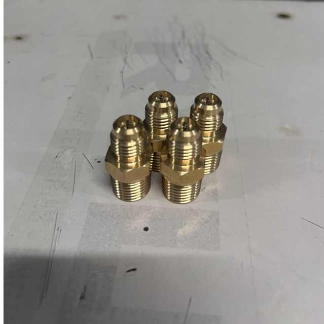 dobel nepel pentil 1/4NPT x 1/4SAE kuningan