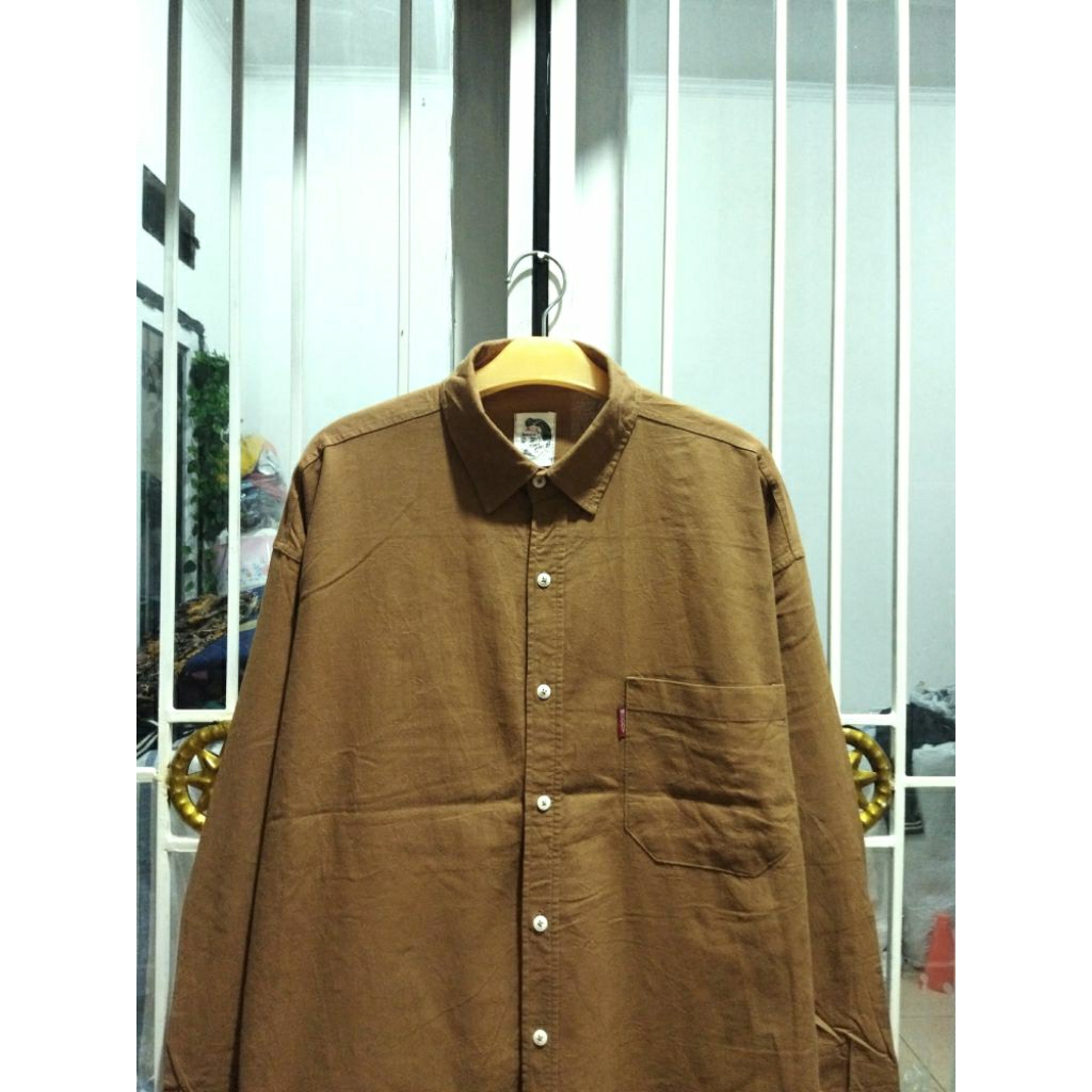 kemeja polos mccoy lengan panjang pria XL