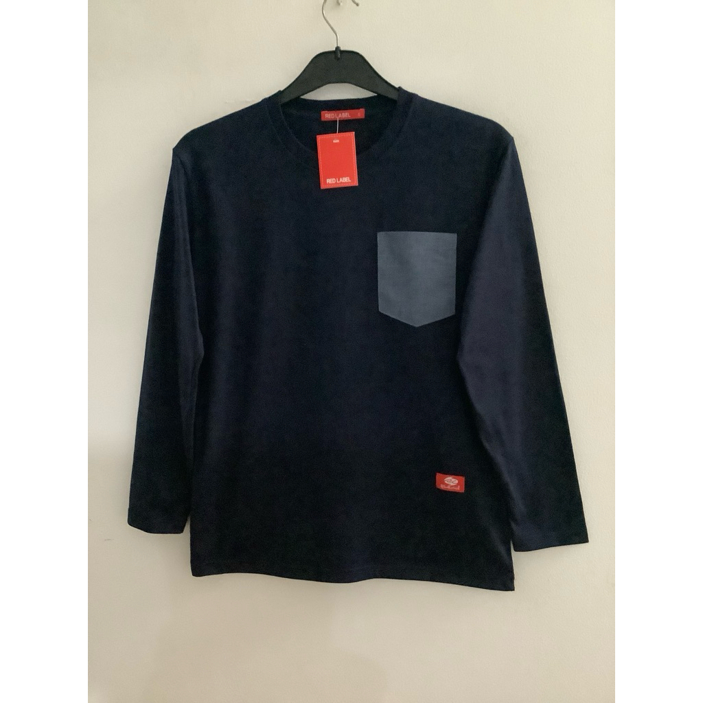Kaos / T-Shirt Red Label Biru tua / Navy dengan kantong Jeans