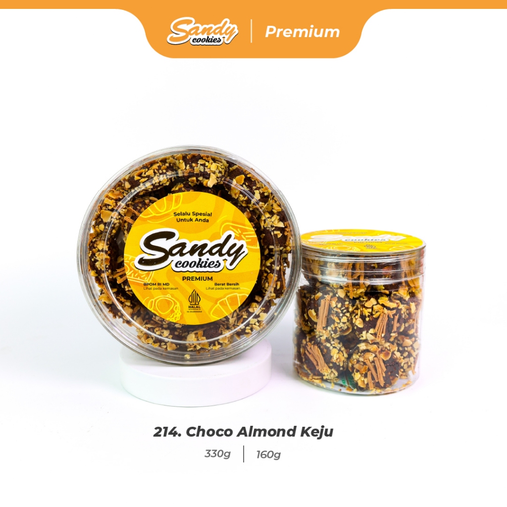 214. Choco Almond Keju - Kue Kering Sandy Cookies Premium
