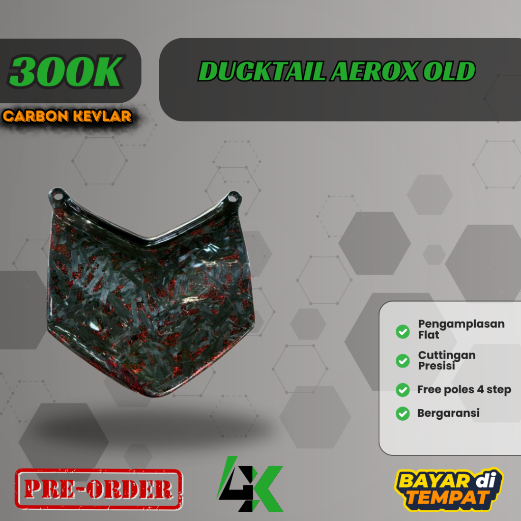 Ductail ducktail cover buntut Aerox Old Carbon Kevlar