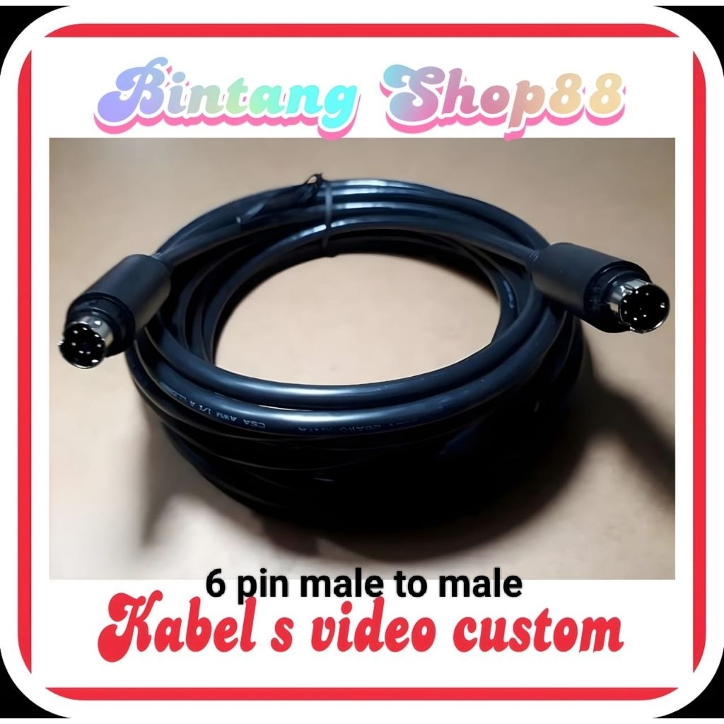 Kabel S video / mini Din  custom 4-6-8 pin male to male