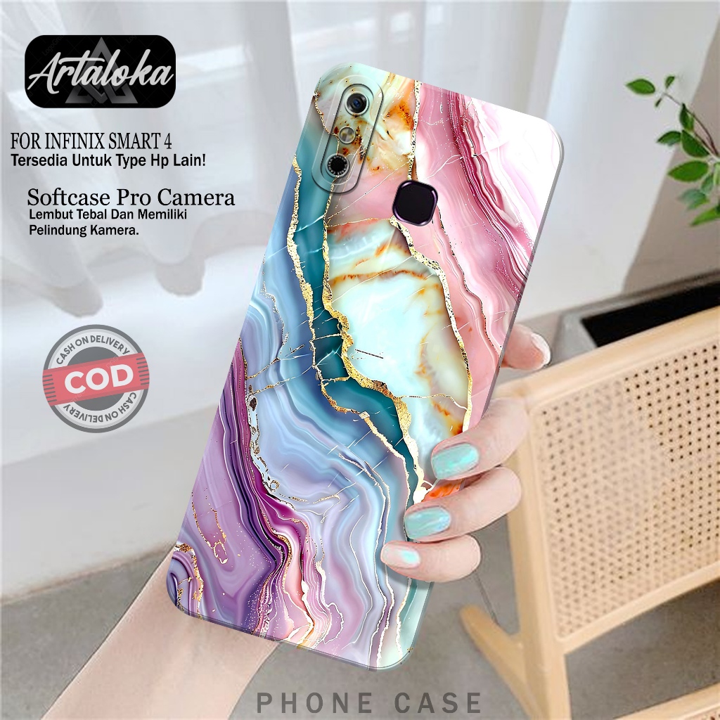 Case Hp Infinix Smart 4 Fashion Case Abstrak Softcase Infinix Smart 4 Silikon TPU Pro Camera Casing 