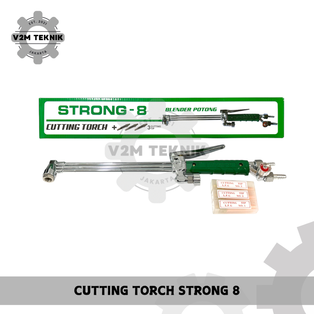 Cutting Torch STRONG-8 + Tip 3 Mata / Blender Las Potong ST8 LPG / Blender Strong 8 Set 3 Mata