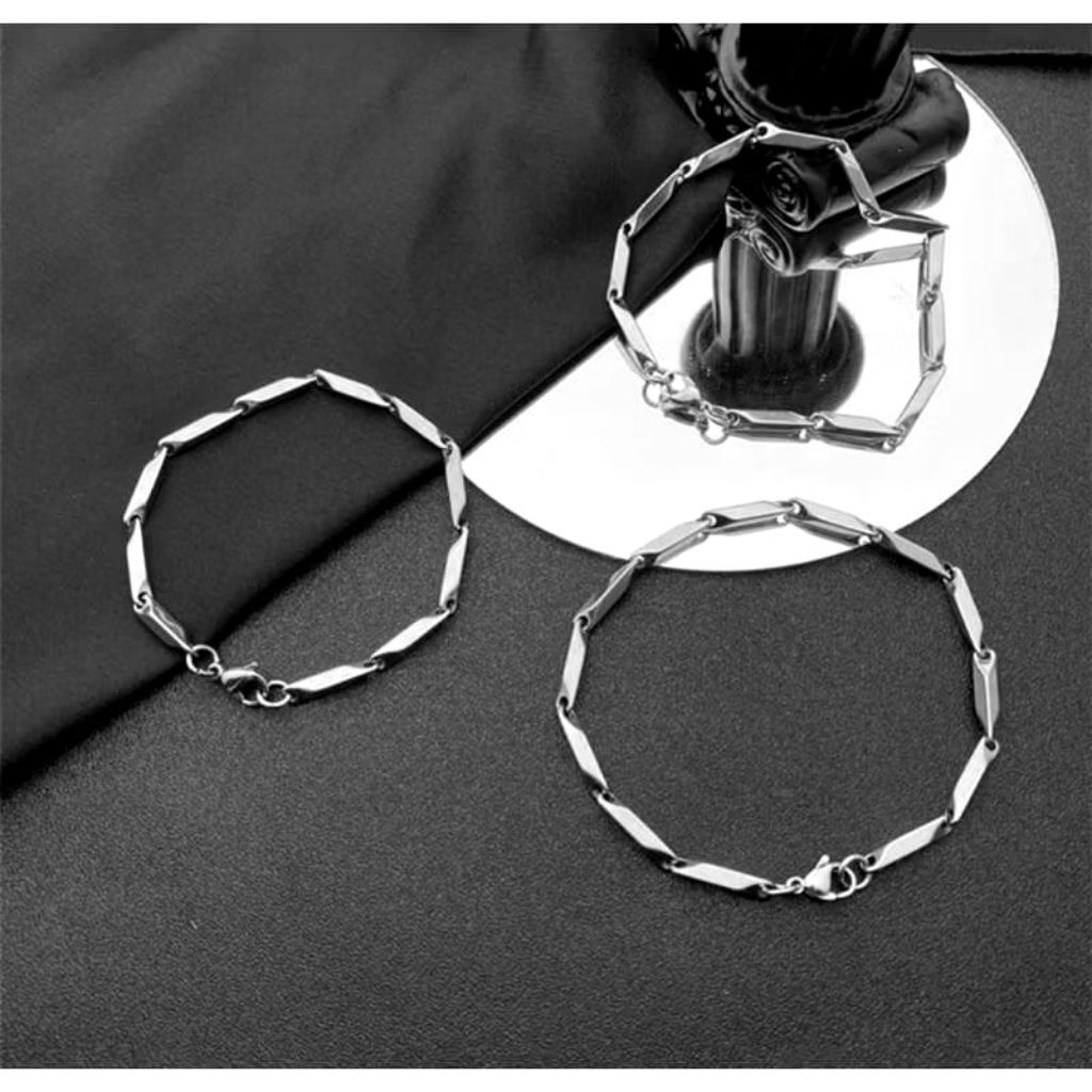 GELANG RANTAI PADI TITANIUM PRIA DAN WANITA