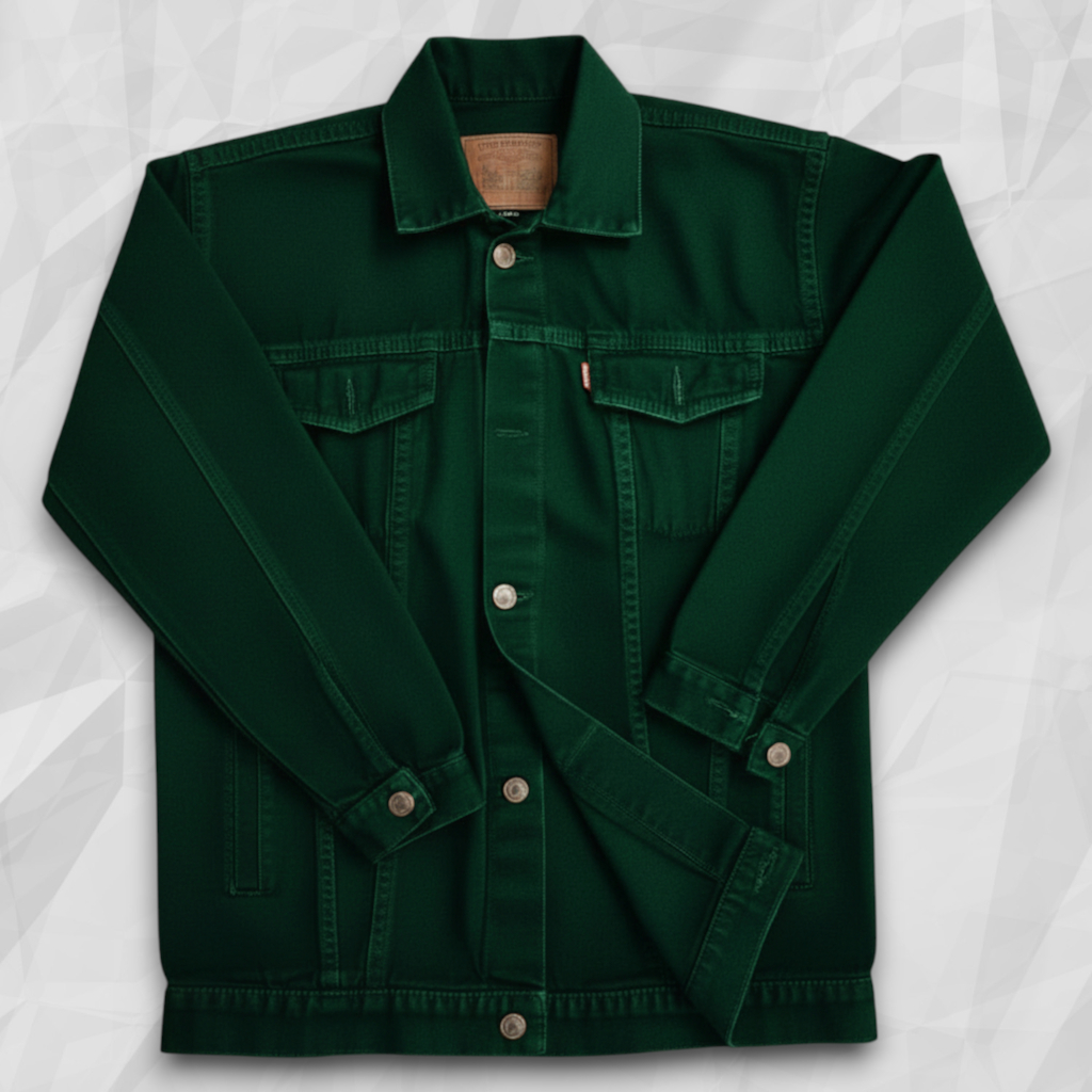 NAURA ID | JAKET JEANS DENIM PRIA WARNA HIJAU ARMY KEREN PREMIUM QUALITY, TERSEDIA UKURAN M SAMPAI X