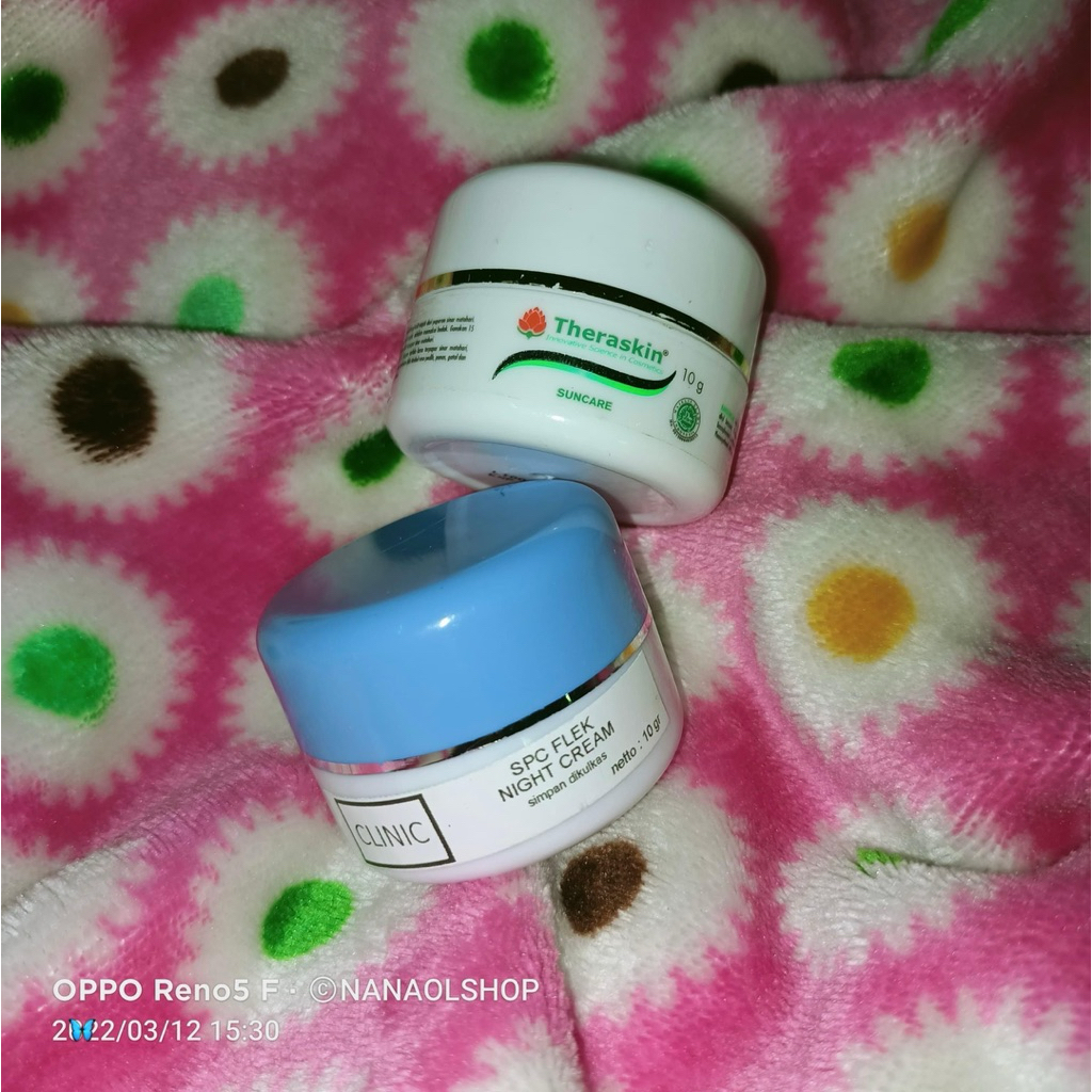 npiyastore ~Theraskin Paket Flek Siang Malam | Cream Flek - Tutup Biru