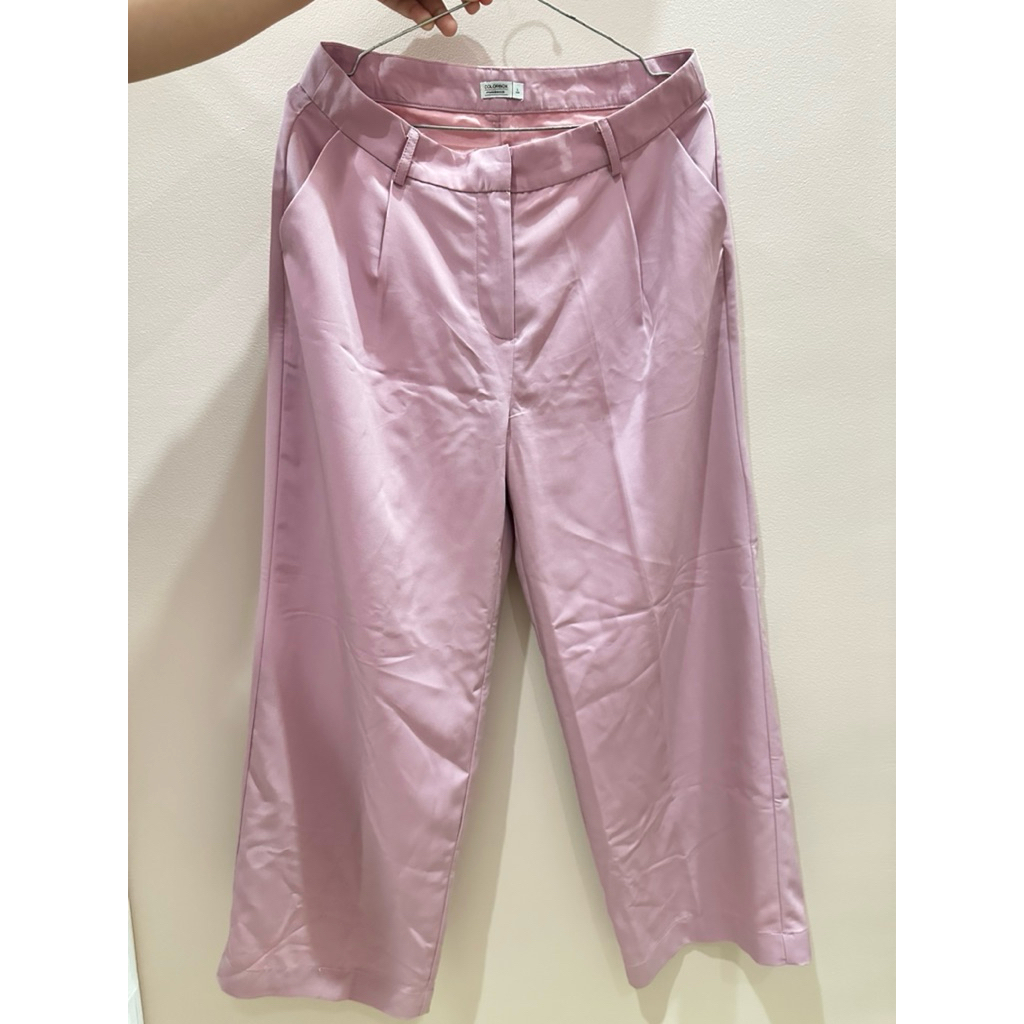 celana kulot kain colorbox size L pink (preloved)