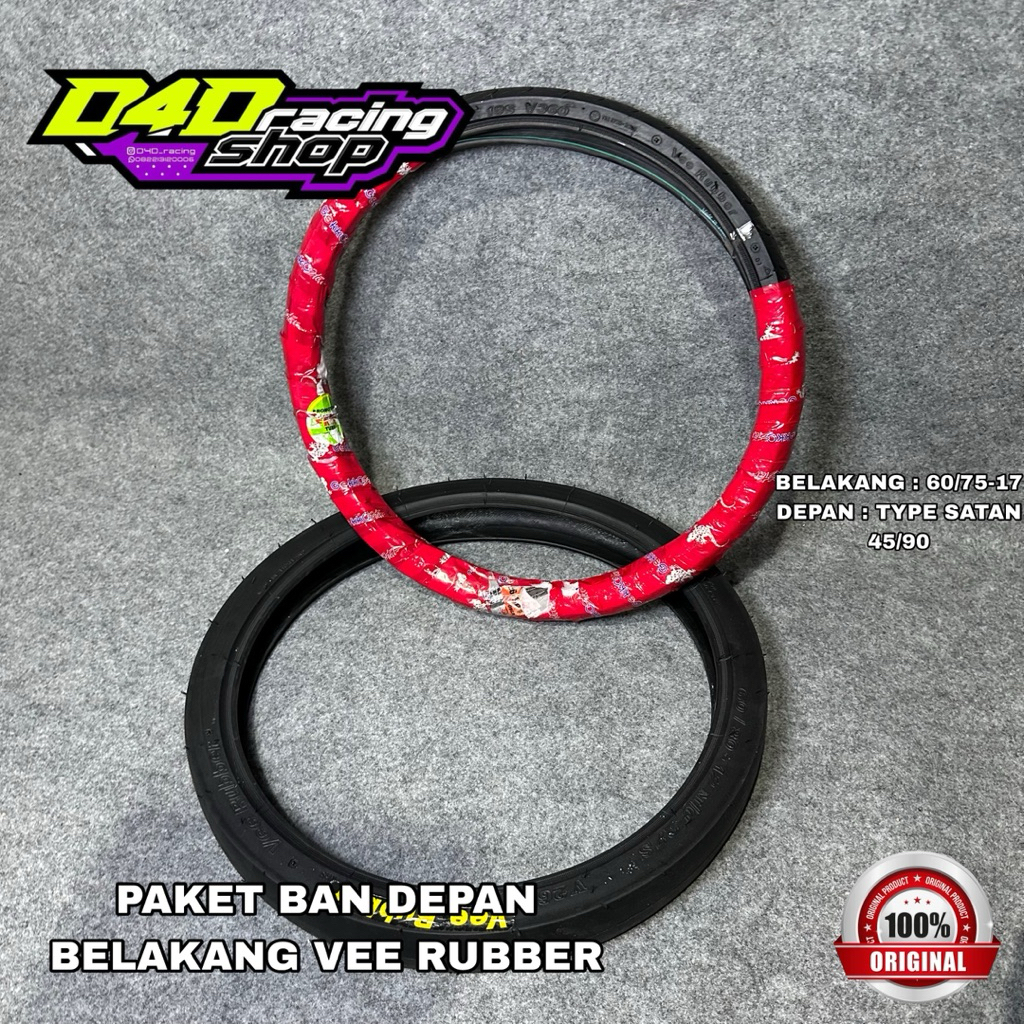 VEE RUBBER PAKET BAN DEPAN BELAKANG SATAN 45/90 BELAKANG 60/75