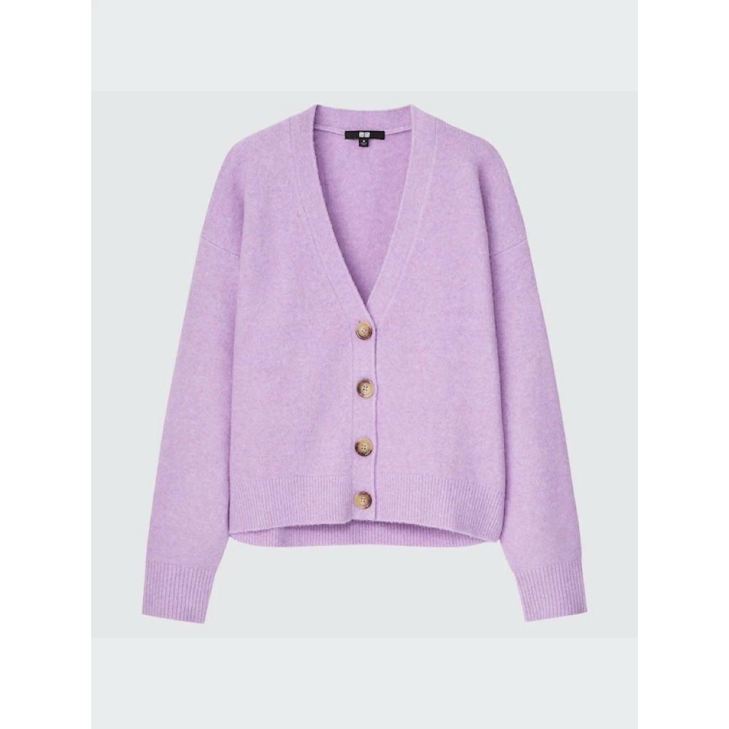 UNIQLO SOUFFLE YARN CARDIGAN VNECK IN PURPLE (M)