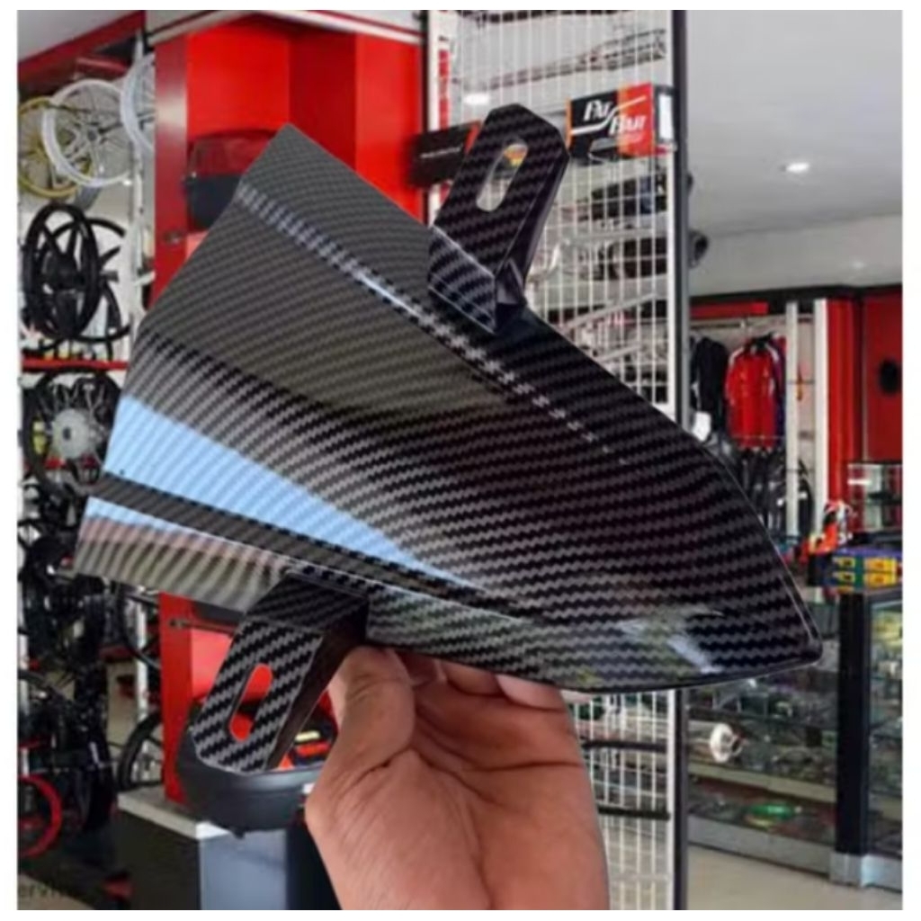 Dasi/Dudukan Plat Nomor Depan Beat Deluxe 2020-2023 Karbon Kevlar Super Glossy