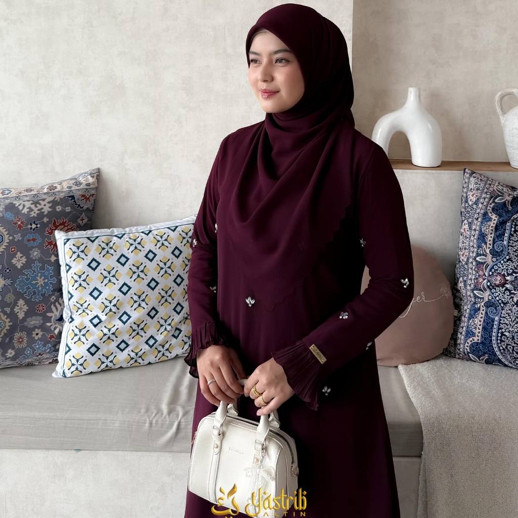 Uzma Set 3in1 Gamis Hijab Ceruty Premium