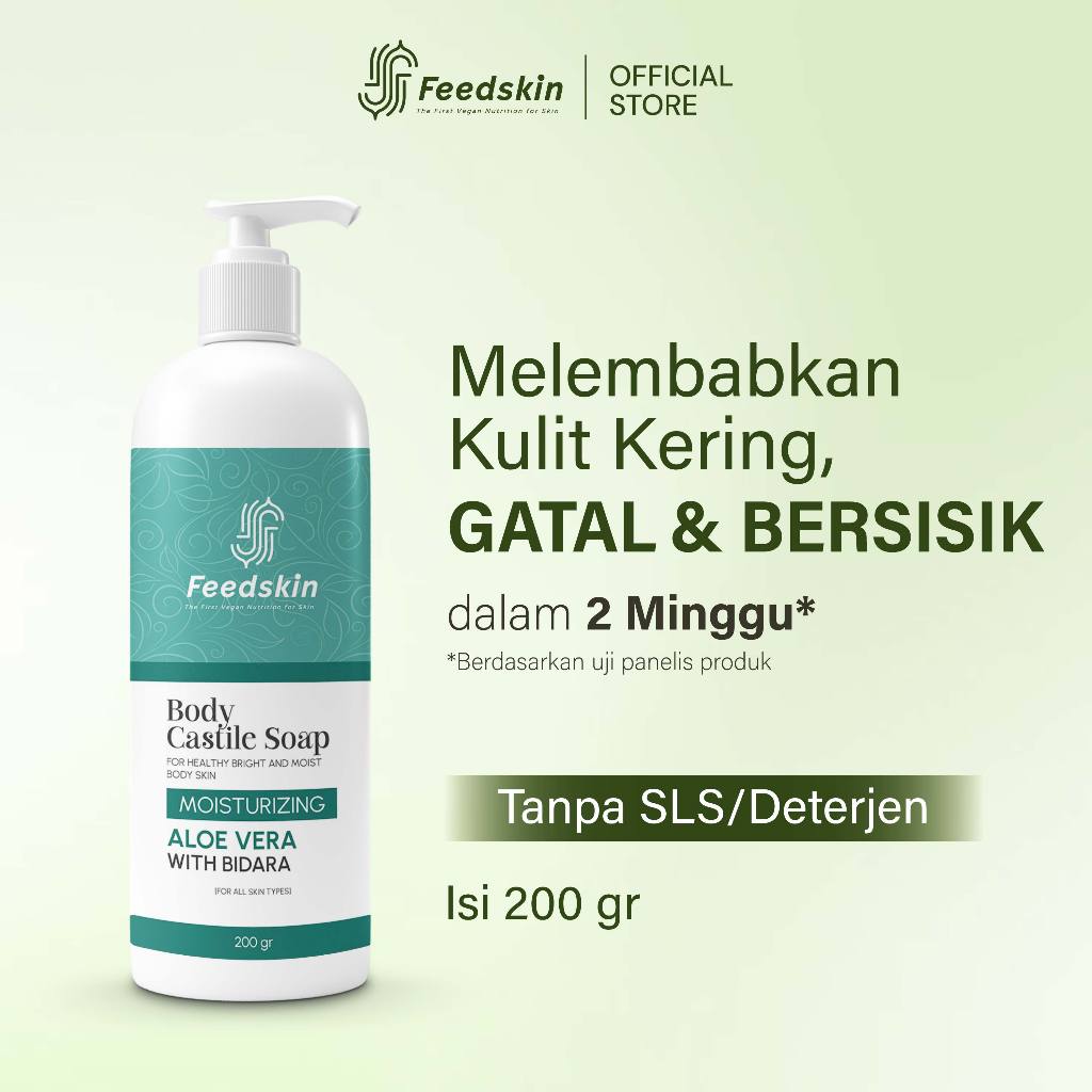 FEED SKIN Body Castile Soap Aloe Vera with Bidara for MOISTURIZING | Sabun Kulit Kering & Gatal | Sa