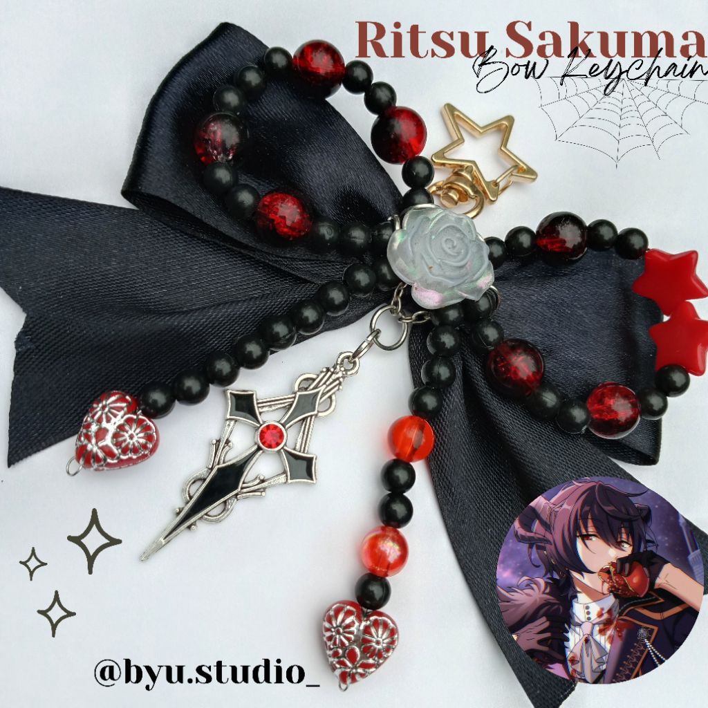 SAKUMA RITSU Ensemble Stars Themed Bow Keychain | Keychain Fanmerch | Aesthetic Keycharm | Ensemble 